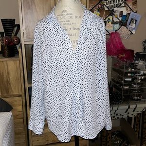 A New Day Heart Printed Button Down Shirt - XXL